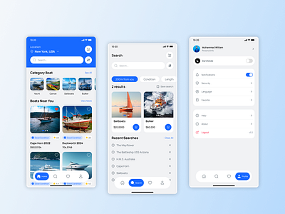 Boat Trader Mobile App app boat design mobile app ship speedboat ui