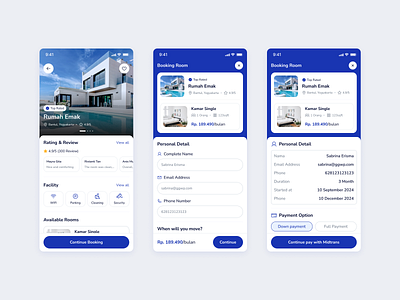 Booking Room App apartment app blue booking booking mobile clean design hotel minimalism mobile mobile app online room service simple ui ux