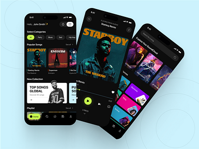 Music App Design app design application dark theme interface mobile application mobile design mobile ui music player player playlist podcast popular product design soundcloud spotify ui