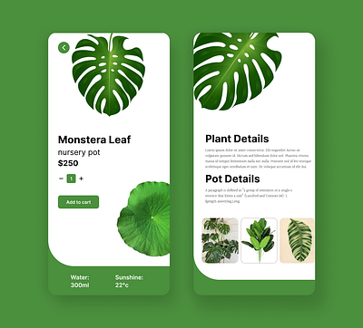 Plant App appdesign ecommercedesign greendesign minimaldesign mobileui natureui plantapp plantnursery productdesign ui uiux uiuxdesign ux