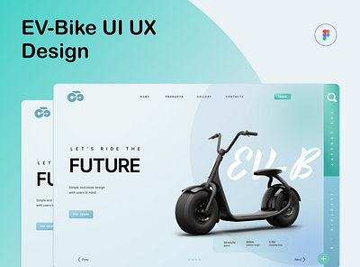 EV-B: UI/UX Design of Electric Bike electric scooter electric vehicle ev design futuristic design innovation minimal design mobility product presentation scooter concept ui uxui design web design