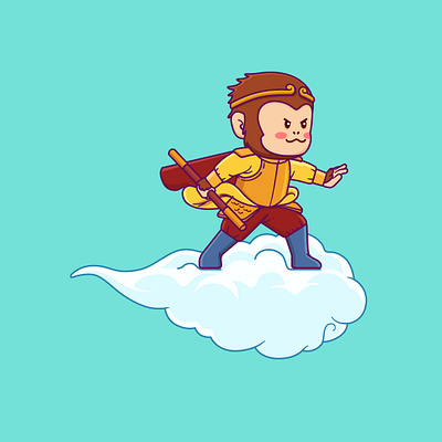 Sun wukong characters design design illustration vector