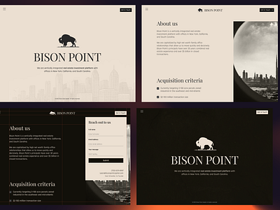 Bison Point - Website Design dark mode design grid illustration minimalistic modal no code overlay ui ux web design website