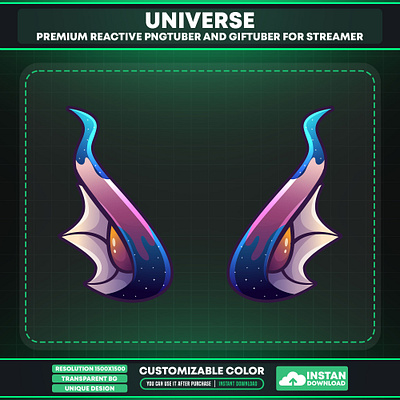 Vtuber Accessories with Sci-Fi, Galactic, Cosmic Theme vtuber stream asset