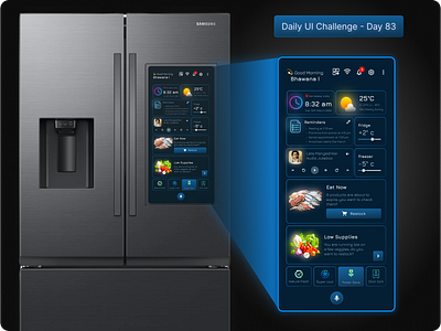 Daily UI Challenge #83 - A smart fridge interface daily ui challenge design hype 4 academy smart fridge interface square.one ui ux ux design