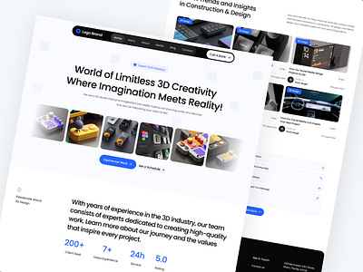 Studio Design UI Kit Landing Page 3d design agency company profie landing page studio ui uiux web website