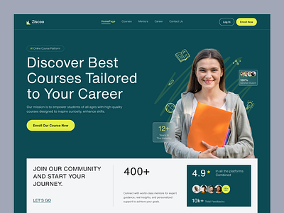 Education Website college course course website e learning edtech education education platform education website elegant landing page learning mentor minimal online course online school school student teacher tutor university