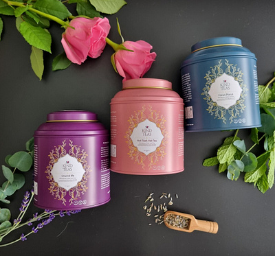Premium Tea Packaging Design ( KIND TEAS ) branding graphic design label design packaging design tea box design tea branding design tea design tea label tea packaging design tea pouch design