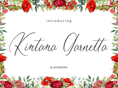 Kintana Garnetta - Script Font branding design font garnetta graphic design illustration kintana script