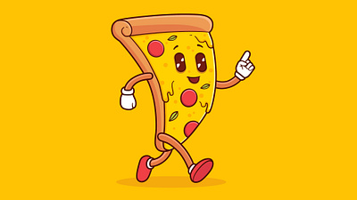 Pizza Character Design design illustration logo vector