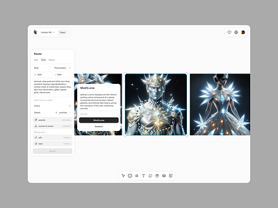 Modify area | generate.ai ai dashboard design system desktop interface recraft tool ui ux