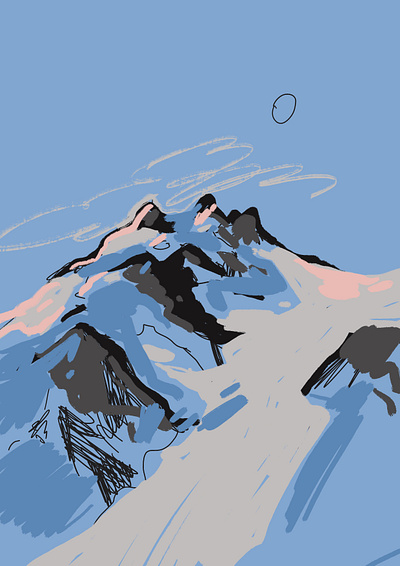 20 mountain procreate sketch