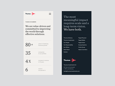 Thumos — In Numbers company design in numbers investment mobile numbers portfolio product design scale solutions stats ui ux venture capital vision web website