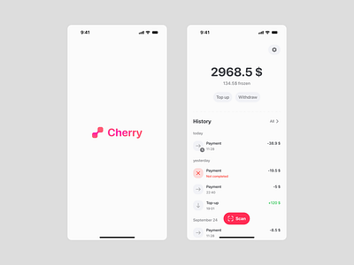 Crypto wallet | cherry.app ai crypto dashboard finance interface nft ui ux wallet web3