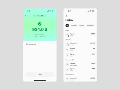 Payment | cherry.app history interface payment ui ux