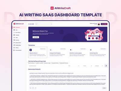 AIWriteCraft – AI Writing SaaS Dashboard Template ai ai keyword generator ai powered saas dashboard ai writing dashboard template aiwritecraft bootstrap chatbot projects css3 dashboard dashboard template design designtocodes developers html5 saas saas dashboards template