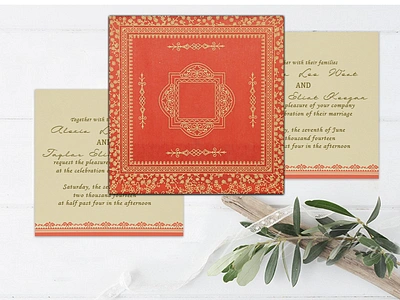 Sweet Nectar Wooly Glitter Wedding Card invitation ganesh