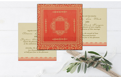 Sweet Nectar Wooly Glitter Wedding Card invitation ganesh