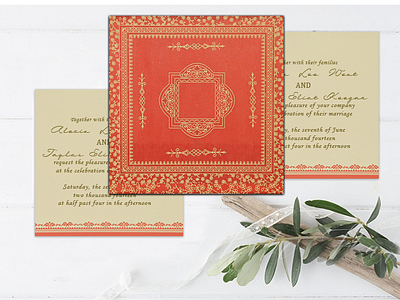 Sweet Nectar Wooly Glitter Wedding Card invitation ganesh