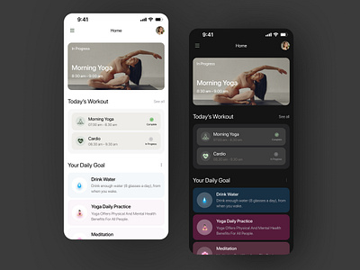 Fitness App Design clean design graphic design ui uiux ux ux design yoga app design