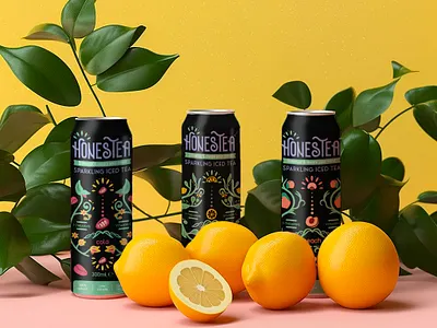 HonesTea beverage beverage packaging branding can food and beverage label design packaging packaging design