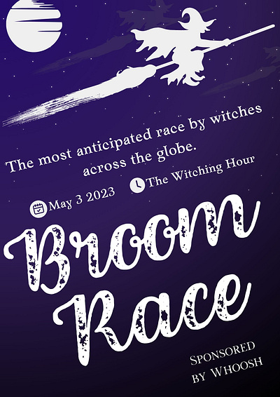 Broom Race During The Witching Hour branding design event poster graphic design poster whimsical design