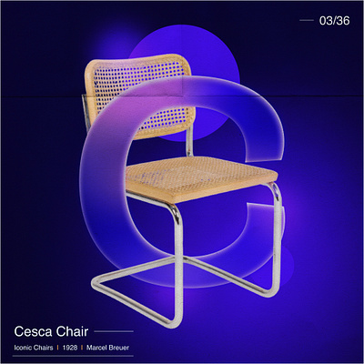 36 Days of Type ✻ C ✻ Iconic Chairs 3d branding graphic design product