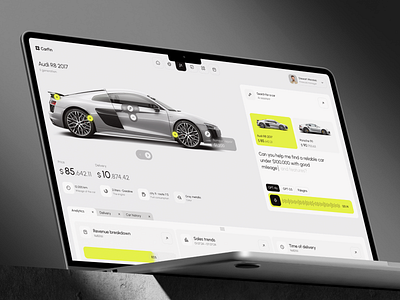 CarFin - Car AI Assistant Dashboard ai app assistant auto car crm dashboard design diagnostics interface product saas service software ui ux vehicle web