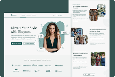 Eleganz: A Stylish Landing Page for Women’s Fashion clothingbrand ethicalfashion fashionlandingpage fashionwebsitedesign luxury fashion minimalistdesign modernfashion sustainablefashion typography uiuxdesign webdesign womenclothing