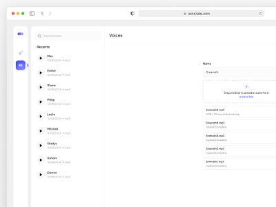 Text to Speech ai cloning dashboard design dribbblers ui voice cloning