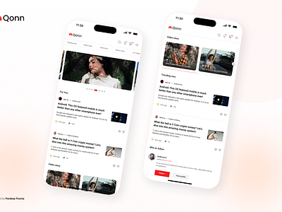 Qonn - News App Design app app design newsapp ui ui design