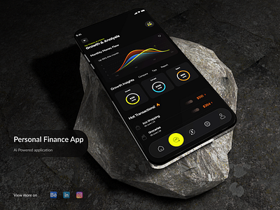 Personal Finance App UI/UX Design aipowered appdesign cleanui digitalproduct dribbbledesign expensetracker financeapp financialadvisor fintechdesign minimaldesign mobileapp personalfinanceapp uidesign userexperience uxdesign uxui