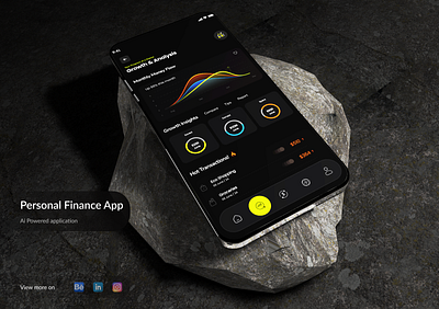 Personal Finance App UI/UX Design aipowered appdesign cleanui digitalproduct dribbbledesign expensetracker financeapp financialadvisor fintechdesign minimaldesign mobileapp personalfinanceapp uidesign userexperience uxdesign uxui