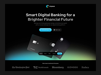 CityBank - Smart Digital Banking Landing Page Animation bank animation bank landing page banking f banking app credit card digital bank finance finance animation finance landing page animation financial fintech landing page landing page animation landing page template smart banking smart digital banking smart finance ui8 template website theme wesite template