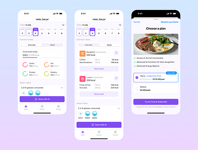 Nutrition Scan App ai app food mobile scan ui ux