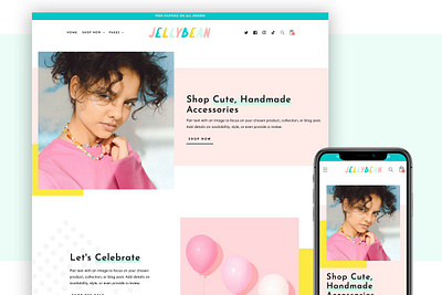 JellyBean Fun Shopify Theme cute design ecommerce themes ecommerce website feminine design fun design jellybean fun shopify theme shopify shopify customization shopify design shopify template shopify theme