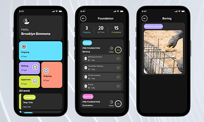 Construction App branding figma graphic design ui uidesign uiux ux uxdesign webdesign