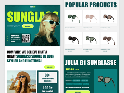 Eyewear Website Design cleanlayout creativedesign dribbble ecommerce eyeweardesign fashionwebsite figmadesign minimaldesign moderndesign productshowcase uiux userexperience webdesign webinterface websitedesign