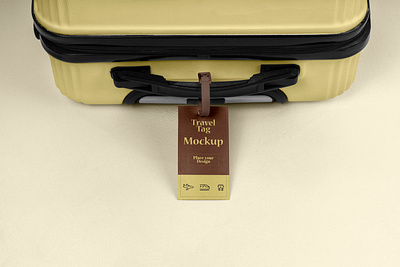 Suitcase Travel Tag Mockup branding design graphic design label logo mockup suitcase tag travel