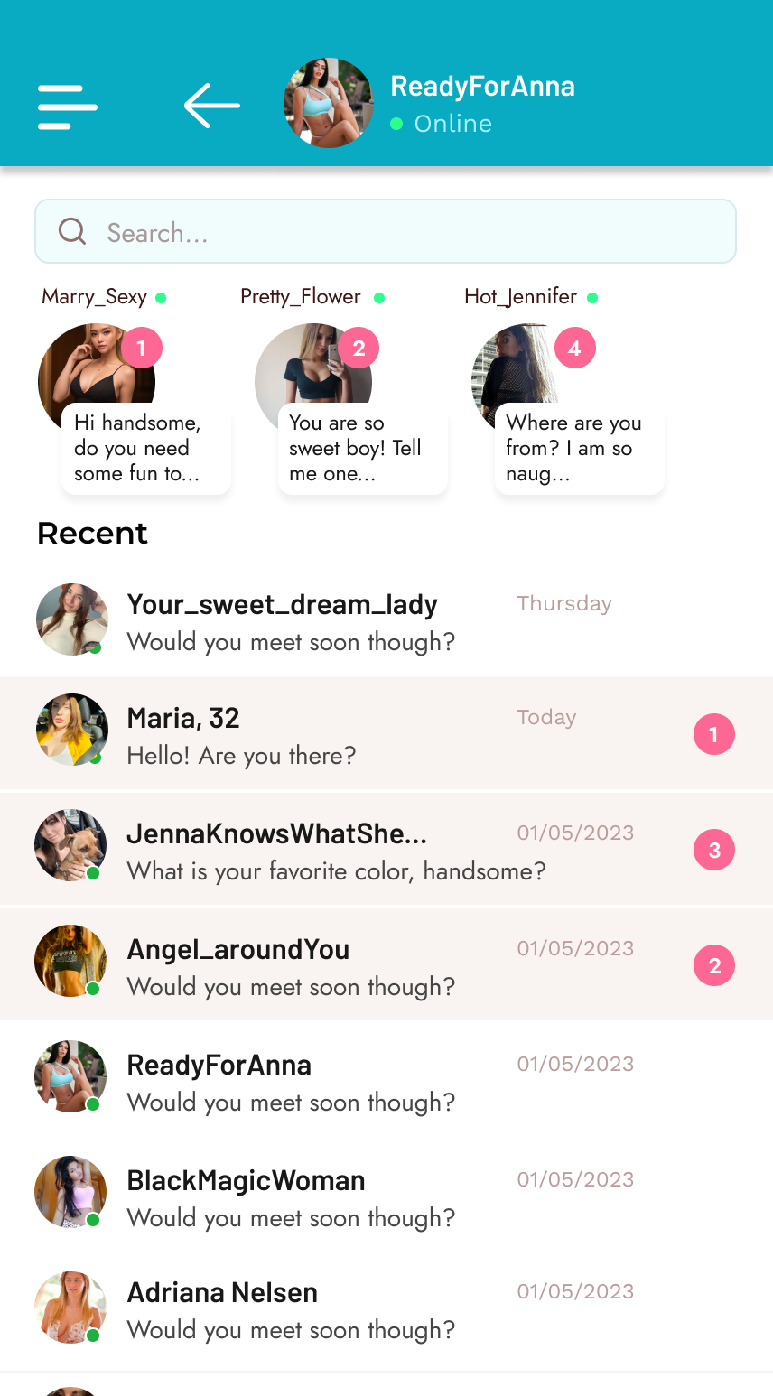 Chat list design (dating app) dating app design flat mobile responsive simple ui user interface ux