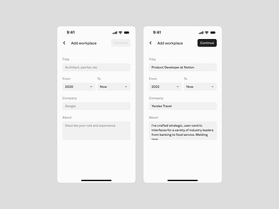 Add workplace | oox.club add flow interface mobile ui ux