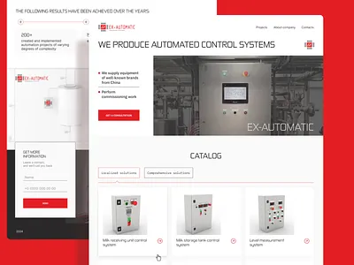 Ex-automatic web site banner catalogue clean corporate grey manufacture product card product description red specification systems ui web