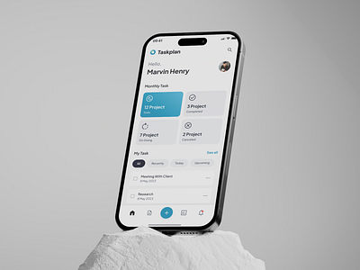 Taskplan - Task Manager Mobile App - Home, Project & Stats agency app clean company dashboard design logo minimal office planner product prodyct projects schedule statistics task timeline tracker ui ux