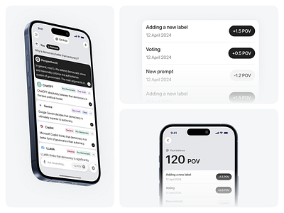 Perspective AI. Decentralized AI App Concept adaptive ai ai assistant ai chat ai model chatgpt llm mobile app mobile version product design responsive webapp