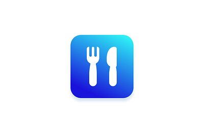 Daily UI #005 | App Icon app icon blue branding cutlery dine in restaurent figma gradient graphic design ui