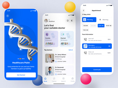 Medical and health screen appointment screen branding design discover books doctor 💊 screen franciss screen graphic design health screen illustration logo medical app mobile app splash screen ui ui designer ui ux designer website design