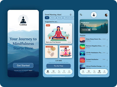 Day 2/100 - Meditation App UI ui