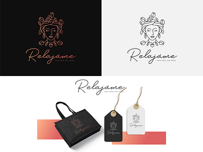 Relajame feminine floral graphic design graphicdesigner lady logo logodesign luxury