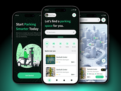 Parking Mobile App Design app booking clean design figma design illustration interface ios ios app design minimalist design mobile mobile app design mobile app ui mobileapp park parking parking space smart parking ui ux design