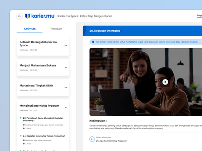 Karier.mu Learning Page Dashboard Redesign clean design dashboard karier.mu learning page redesign ui design ux